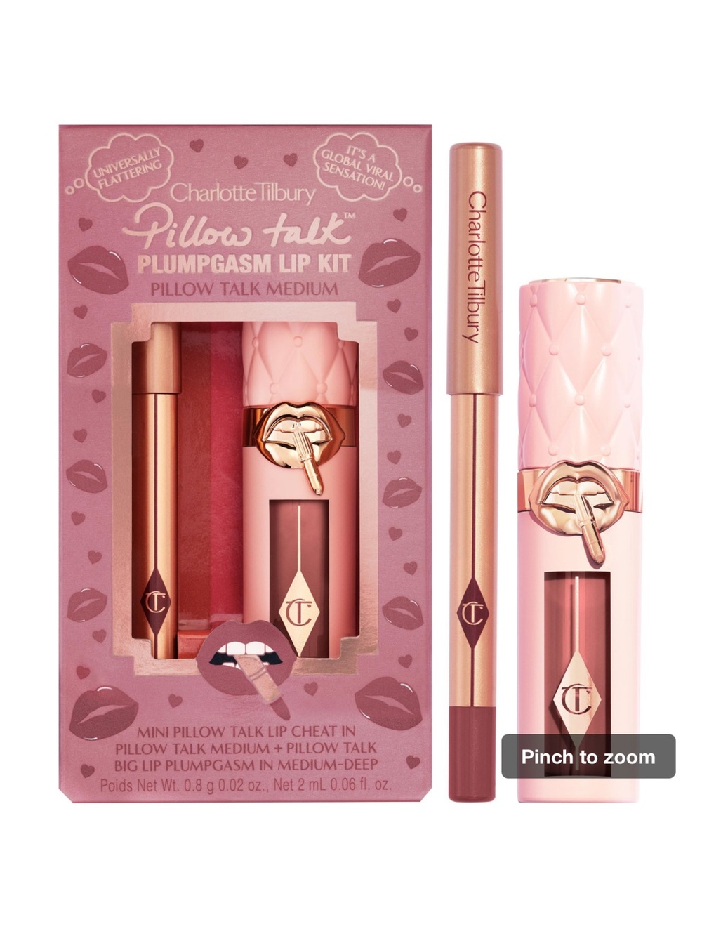 Charlotte Tilbury Pillow Talk Plumpgasm Lip Kit - Medium Pink